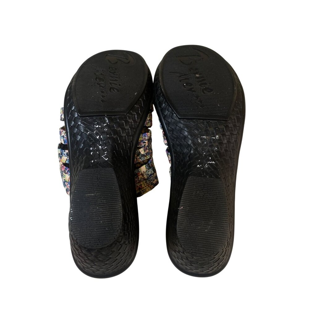 Bernie Mev Multi-Color Woven Elastic Wedge Sandal Shoes Women's EU 39 W's 8 - Picture 5 of 15